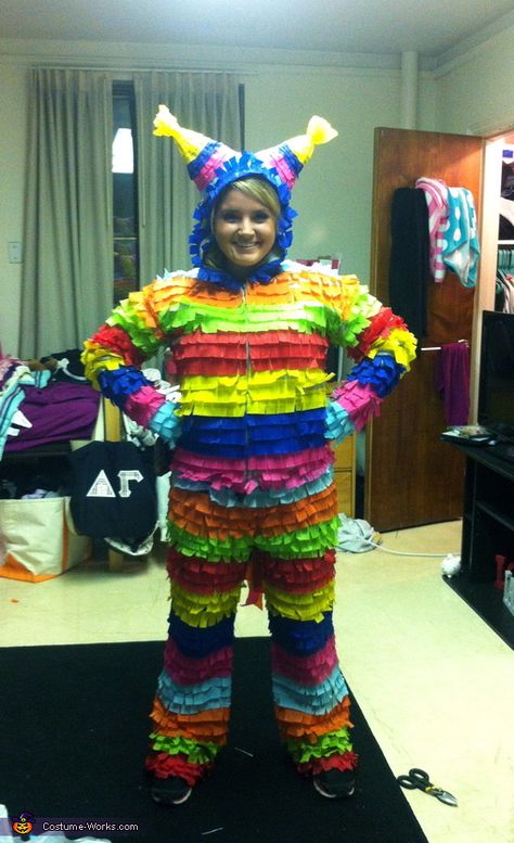 Piñata Costume, Pinata Halloween Costume, Pinata Costume, Halloween Pinata, Crazy Costumes, Diy Pinata, Homemade Costume, Costume Works, Homemade Halloween Costumes