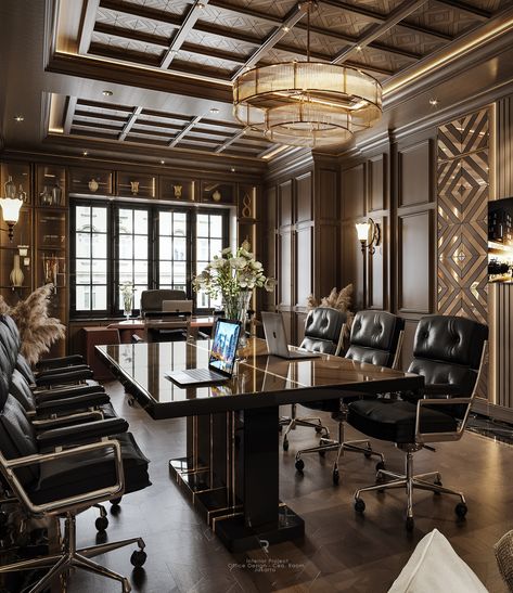 Classic Office Design Luxury, Ceo Office Design Luxury, Classic Office Design, Office Interior Design Luxury, Ceo Office Design, Luxury Office Interior, Law Office Design, Ceo Office, Law Office Decor