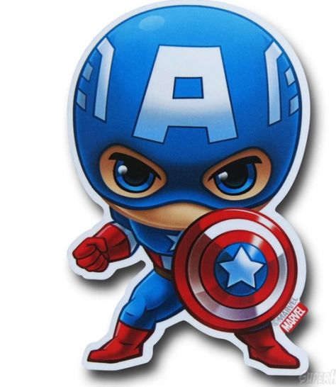 Captain America Chibi Marvel, Avengers Captain America, Stylized Art, Marvel Cartoons, Logo Sketches, Captain America Shield, Cartoon Stickers, Cute Chibi, The Avengers