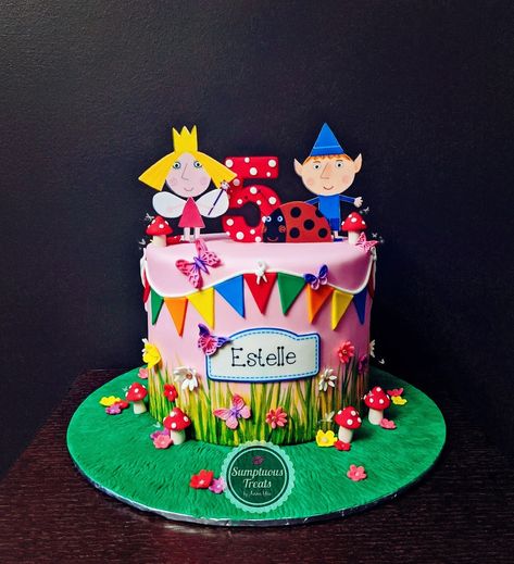 Spring Birthday Party Ideas For Kids, Ben And Holly Birthday Party, Kids Birthday Themes Girls, Undertale Party, Ben And Holly Party Ideas, Ben And Holly Cake, Childrens Party Food, Peppa Pig Birthday Cake, Fairy Birthday Cake