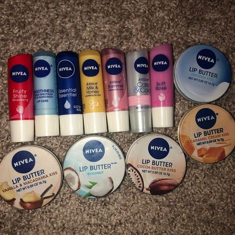 Nivea Lip Butter, Nivea Lip Balm, Neutral Lips, Expensive Makeup, Anime Cosplay Makeup, Color Lip Balm, Lip Balm Collection, Lip Butter, Lip Cream