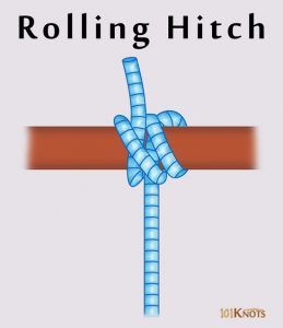 Rolling Hitch | 101Knots Quick Release Knot, Lanyard Knot, Minnie Mouse Ribbon, Scout Knots, Clove Hitch Knot, Climbing Knots, Hitch Knot, Friendship Knot, Decorative Knots