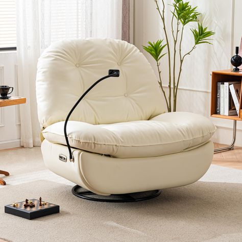 PRICES MAY VARY. 【Wide Use】 This electric swivel rocking chair can be used in the living room,bedroom or study. You don't have to worry about the durability of the recliner! Our rocking recliner is made of a sturdy metal frame and solid metal base that provides smooth rotation and stability, and can easily hold up to 300 pounds. 【Electric Swivel Rocker Recliner】The swivel rocker base allows you to rotate 270° and adjust the recliner by voice. The ergonomically designed backrest tilt angle reliev Comfy Rocking Chair, Oversized Recliner, Zero Gravity Recliner, Power Recliner Chair, Swivel Recliner, Glider Chair, Swivel Accent Chair, Electric Recliners, Power Reclining Sofa