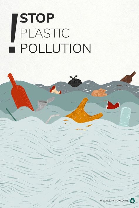 Stop plastic pollution campaign template illustration | premium image by rawpixel.com / Sasi Pollution Campaign, Earth Posters, Stop Plastic Pollution, Campaign Template, Environmental Posters, Recycle Symbol, Ocean Pollution, Water Illustration, Free Illustration Images