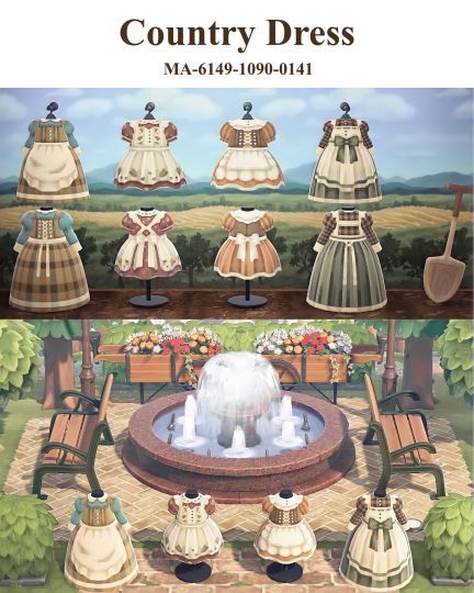 Cottagecore Acnh, Cottagecore Animal Crossing, Acnh Patterns, Acnh Cottagecore, Farm Dress, Cottagecore Clothes, Animal Crossing Guide, Medieval Clothes, Animal Crossing Qr Codes Clothes