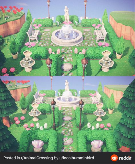 Fairycore Island, Acnh Tips, Ac Ideas, Plaza Design, Motif Acnl, Animal Crossing Guide, Qr Codes Animal Crossing, Acnh Ideas, Animal Crossing Villagers