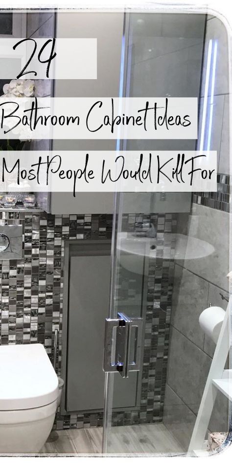 These 29 bathroom cabinet ideas are what people are talking about. If you're thinking about remodeling your bathroom this year you should see this cabinets & bathroom vanities for inspiration. #swankyden #bathroom #vanity Small Bathroom With Black Cabinets, Bathroom Upper Cabinet Ideas, Built In Vanity Ideas, Single Sink Bathroom Vanity Ideas, Bathroom Vanity Ideas One Sink, Bathroom Cabinet Ideas, Small Bathroom Double Sink, Bathroom Sink Decor Ideas, Bathroom Organization Hacks