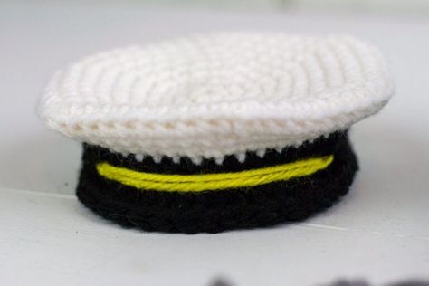 Crochet Military Gnome Free Pattern - Winding Road Crochet Military Hat Pattern, Army Gnome, Gnome Free Pattern, Free Heart Crochet Pattern, Winding Road Crochet, Chicken Hats, Silly Hats, Crochet Box, Hat Patterns Free