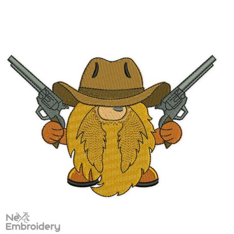 Cowboy Gnome, Cowboy Embroidery, Halloween Cowboy, Gnome Embroidery, Fall Embroidery, Fall Embroidery Designs, Halloween Embroidery Designs, Embroidery Design Download, Halloween Embroidery