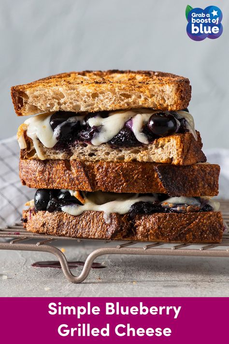 Blueberry Grilled Cheese, Sandwich Melts, Blueberry Desserts Recipes, Highbush Blueberry, Burger Bun, Breakfast Sandwich Maker, Snacks For Kids, Blueberry Desserts, Grilled Cheese Recipes