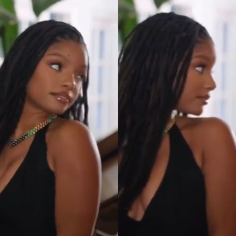 Halle Bailey No Makeup, Halle Bailey Interview, Halle Bailey Twitter, Halle Bailey Side Profile, Halle Angel, Halle Bailey Makeup, Chloe Bailey Locs, Halle Bailey Locs, Halle Bailey Hair