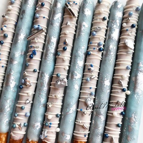 Chocolate Pretzels, Chocolate Covered Pretzels, Winter Formal, Dessert Decoration, Silver Design, Use Me, Pretzels, Chocolate Covered, Cake Pops