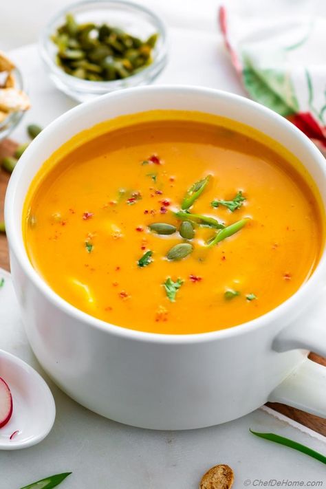 Squash Soup With Coconut Milk, Recipes Using Coconut Milk, Thai Butternut Squash Soup, Instapot Ideas, Spicy Butternut Squash Soup, Curried Squash Soup, Soup With Coconut Milk, Butternut Squash Curry, Curried Butternut Squash Soup