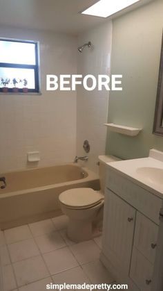 Colored Bathtub, Cheap Bathroom Makeover, Small Bathroom With Tub, Outdated Bathroom, Small Full Bathroom, Tub Remodel, Small Bathroom Diy, Cheap Bathroom Remodel, Full Bathroom Remodel