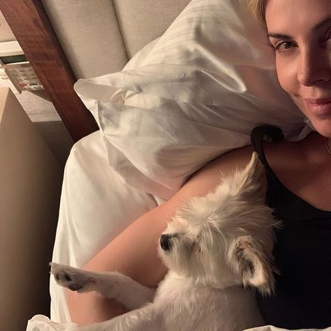 Celebs in Bed! Charlize Theron Celebrates International Dog Day With Cuddles, Plus How More Stars Snuggle Up Charliez Theron, Baldwin Family, Bullet Journal Hand Lettering, Kourtney Kardashian Instagram, International Dog Day, Nick Lachey, Kaitlyn Bristowe, Dior Girl, Catherine O'hara