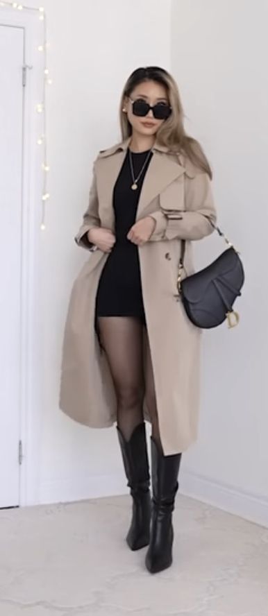 Trench Coat Classy Outfit, Beige Trench Coat Outfit Winter Classy, Trench Coat Outfit Winter Classy, Khaki Trench Coat Outfit, Short Trench Coat Outfit, Skirt With Stockings Outfit, Classy Blazer Outfits, Beige Trench Coat Outfit, Trench Coat Outfit Winter