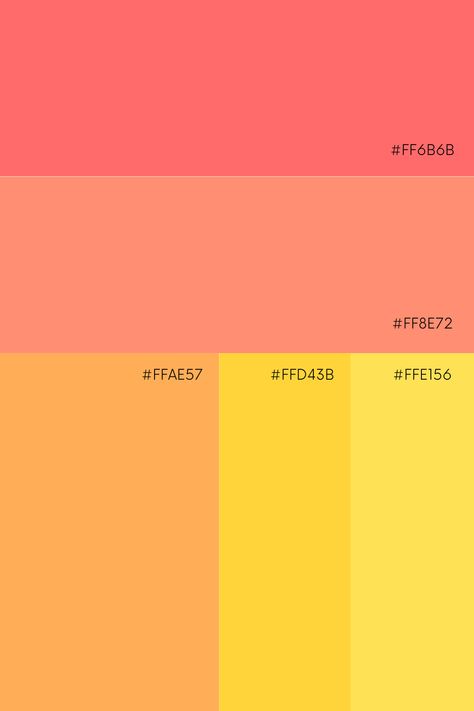 A warm and confy color palette with warm tones of orange and yellow. #colorpalette Yellow Orange Colour Palette, Latino Color Palette, Warm Yellow Color Palette, Mobil Bar, Orange Yellow Color, Pizza Cupcakes, Yellow Color Palette, Summer Logo, Orange Palette