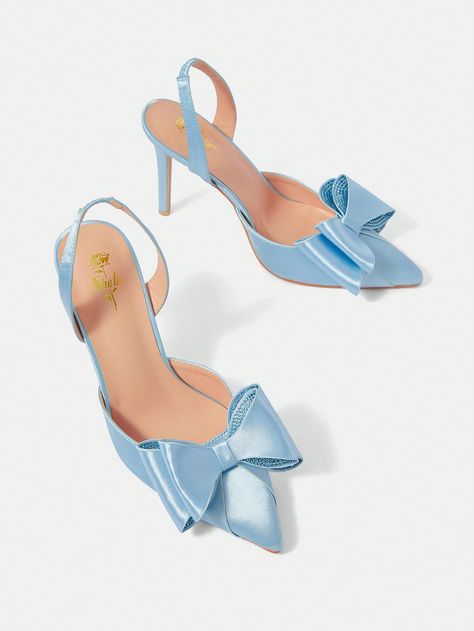 Baby Blue Fashionable Collar     Embellished   Women Shoes June Wedding, Bow Heels, Blue Heels, Blue Bow, Powder Blue, Bridal Shoes, Type 1, Women's Pumps, Me Too Shoes