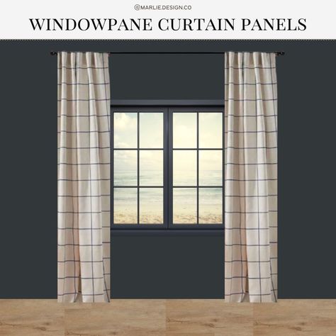 Farmhouse Boys Bedroom, Plaid Couch, Affordable Curtains, Bird Rug, Vases For Flowers, Plaid Curtains, Dining Room Curtains, Plain Curtains, Windowpane Plaid