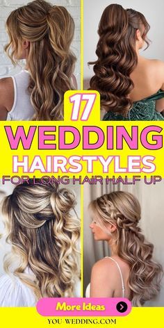 Wedding Hairstyles For Down Hair, Simple Wedding Half Updo, Hair Do For Formal Event, Half Up Bridesmaid Hairstyles, Long Hair Styles For Wedding Guest Curls, Simple Wedding Hairstyles For Long Hair Half Up, Wedding Party Hairstyles For Long Hair, Hair Half Up Half Down Wedding, Long Hair Wedding Styles Half Up