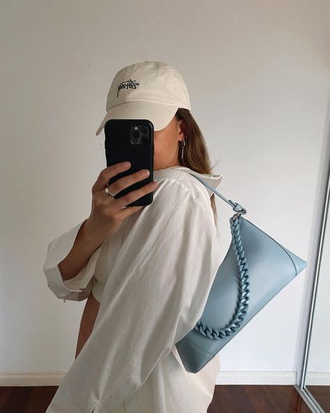 Sky Blue Bag Outfit, Light Blue Bag Outfit, Blue Purse Outfit, Blue Bag Outfit, Purse Outfit, Blue Purse, Shopping Spree, Fashion Addict, Blue Bags