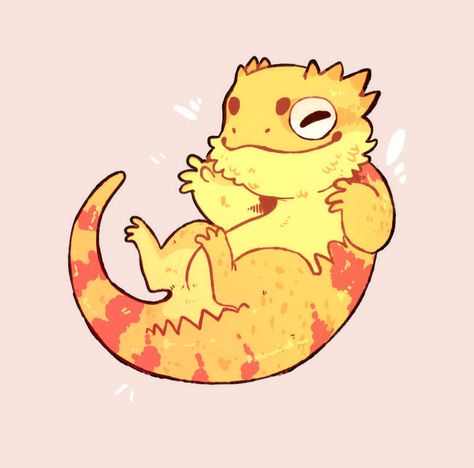 Cute Lizard, Cute Reptiles, Snake Art, Cool Monsters, Cute Animal Drawings Kawaii, Dragon Drawing, Bearded Dragon, Cute Little Drawings, Cute Animal Drawings