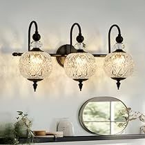 Vintage Bathroom Light Fixtures Over Mirror, Bathroom Light Fixtures Black, Vintage Bathroom Light Fixtures, Vanity Light Over Mirror, Light Over Mirror, Vanity Lighting Over Mirror, Light Fixtures Black, Vintage Bathroom Lighting, Installing Light Fixture