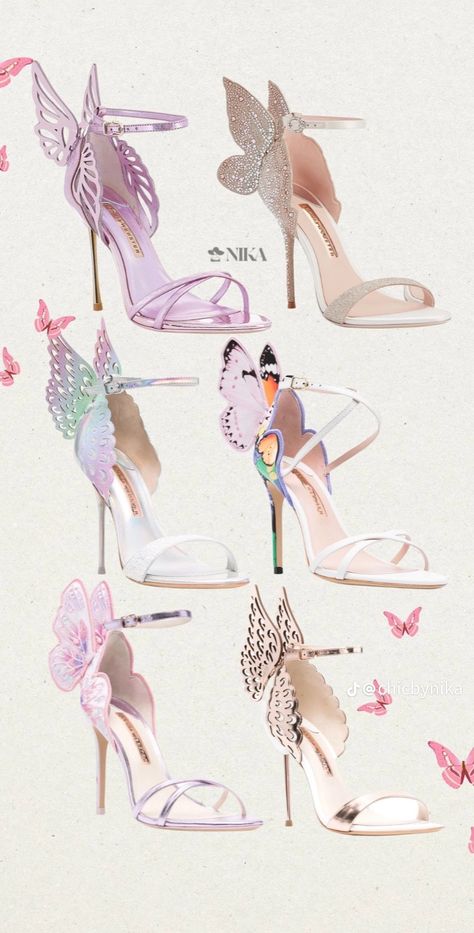 Butterfly Sandals, Crocs Fashion, Rich Clothes, Pretty Heels, Fairy Shoes, Runway Shoes, Pretty Shoes Sneakers, Fashion Shoes Heels, Shoes Heels Classy