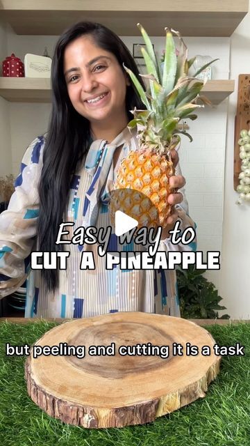 @nehadeepakshah on Instagram: "The easiest way to cut a pineapple at home !! What do you think ??   #PineappleCutting #PineappleHack #Pineapple" How To Cut A Pineapple Easy, How To Cut Pineapple, How To Cut A Pineapple, Cut A Pineapple, Cut Pineapple, Fruit Platter, Juice Cleanse, 140 Pounds, Seasonal Recipes