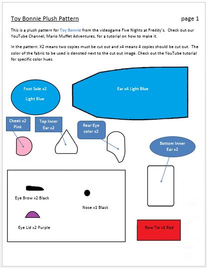 This is a pattern for Chica the chicken from five Nights at Freddy's. A tutorial detailing how to use the pattern is available here: ( youtu.be/Fk-1aH3paH8 )  Also, be sure to check out our FN... Toy Bonnie Plush, Fnaf Foxy Plush, Bonnie Plush, Chica The Chicken, Fnaf Plushies, Fnaf Plush, Foxy Plush, Fnaf Foxy, Fnaf Cosplay