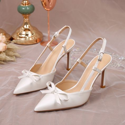 Faster shipping. Better service Summer Shoes Wedges, Heels Elegant, Shoes Bride, Wedding Shoes Bride, White Wedding Shoes, Dressy Shoes, Chunky Heel Shoes, Women Heels, Shoes Sandals Heels