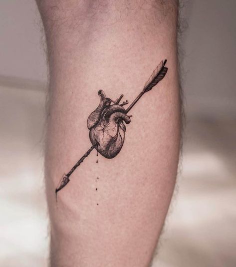 Heart And Arrow Tattoo, Feather Arrow Tattoo, Heart Arrow Tattoo, Meaning Of Arrow Tattoo, Arrow Tattoo Design, Knife Tattoo, About Heart, Heart Tattoo Designs, Pin Up Tattoos