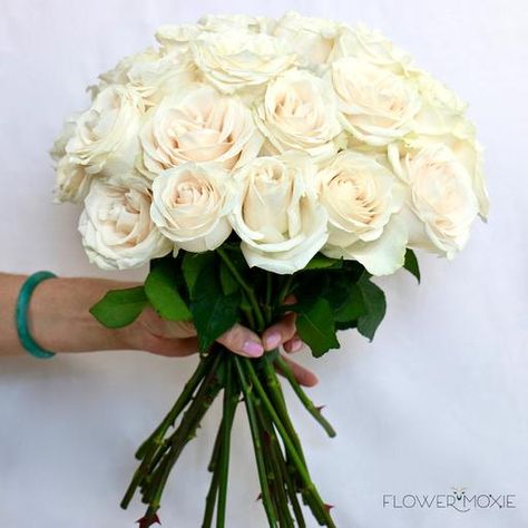 Vendela Rose | Vendela Rose Bouquet | Flower Moxie | DIY Wedding Flowers Vendela Rose, Vendela Roses, Cream Wedding Flowers, White Wax Flower, White Anemone Flower, Flower Moxie, Standard Roses, Beach Wedding Decorations Reception, Fresh Cut Roses