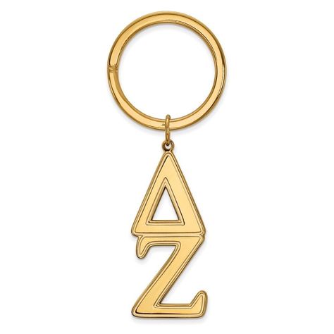 Show your greek life spirit with this Delta Zeta Sorority key chain. It is crafted with yellow gold plated silver and is 72 mm in total length and 19 mm in width (2.83 in x 0.75 in). We are a certified LogoArt retailer and this authentic item is licensed by the Delta Zeta Sorority and Greek Life. This key chain is made the USA. 14K Plated Silver Delta Zeta Key Chain Welcome to Our The Black Bow Jewelry Company New Arrivals Ending soon Store Home Items For Sale Feedback Contact Us Jewelry you'll Alpha Key, Delta Zeta Sorority, Theta Phi Alpha, Greek Sorority, Delta Zeta, Bow Jewelry, Greek Life, Jewelry Companies, Black Bow