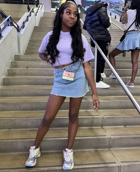 Young Thug Shirt Outfit, Kurt Geiger Bag Outfit, Young Thug Shirt, Kurt Geiger Bag, Cute Baddie Outfits, Denim Diy Clothes, Birthday Fit, Fly Fits, Pinterest Life