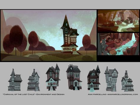 Visual Development Portfolio by Ann Marcellino, via Behance Visual Development Portfolio, Concept Artist Portfolio, Animation Portfolio, Animation Storyboard, 동화 삽화, Bg Design, Artist Portfolio, Game Concept Art, Scene Design