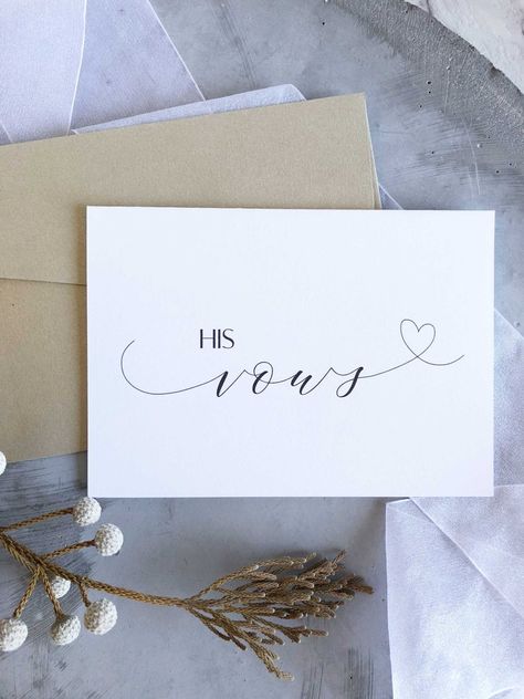 His Wedding Vows, Wedding Vow Keepsake, Groom Vows, Wedding Vow Card, Vows, His And Her Vows, Wedding Vows Calligraphy, Wedding Vow Book Wedding Vows Card, His And Her Vows, Vow Keepsake, Her Vows, Vows Wedding, Wedding Vow Books, Wedding Vow, Vow Book, Calligraphy Wedding