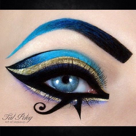 Cleopatra Make-up, Egyptian Make Up, Egyptian Eye Makeup, Cleopatra Makeup, Egyptian Makeup, Fantasy Make-up, Halloweenský Makeup, Make Up Designs, Drag Make-up