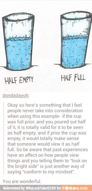 FINALLY! Someone else noticed! The other way would be half water/half air, so full of something. But really... Personalidad Infj, Warrior Mindset, Shower Thoughts, Memes In Real Life, Interesting Ideas, Team 7, Life Memes, The More You Know, Faith In Humanity