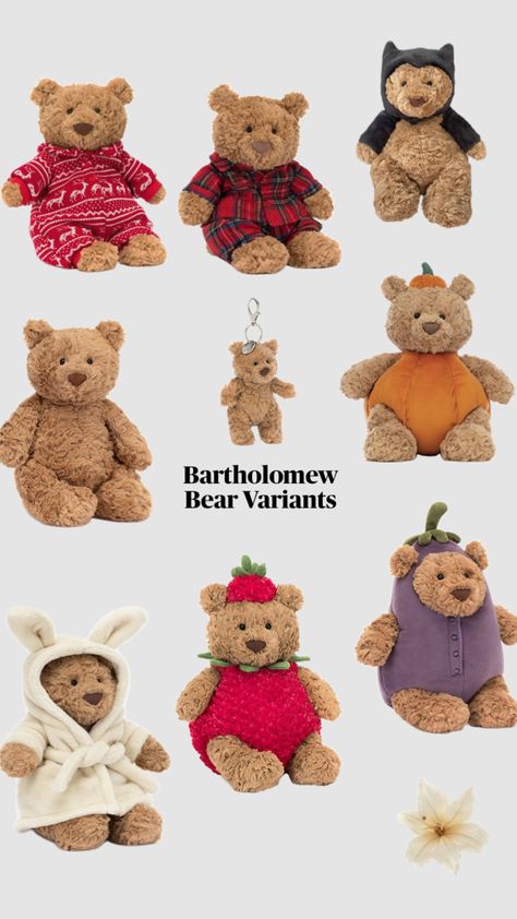 Bartholomew Bear Varieties Jellycats Bartholomew Bear, Bartholomew Bear Jelly Cat, Bartholomew Bear, Dream Items, Jellycat Stuffed Animals, Jelly Cat, Wishlist 2024, Future Kids, Christmas Wishlist