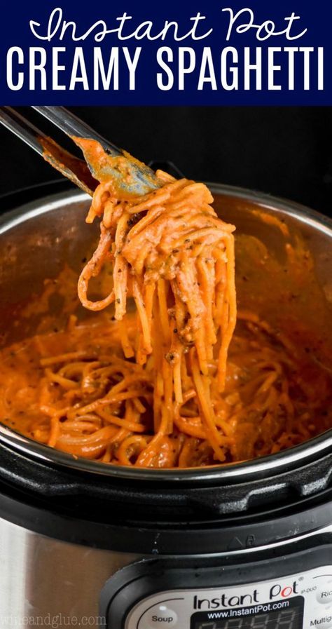 Creamy Spaghetti Instant Pot, Instant Pot Speggetti And Meatballs, Instant Pot Speggetti, Spaghetti Instapot, Instant Pot Linguine, Spaghetti Instant Pot, Instant Pot Spaghetti And Meatballs, Pressure Cooker Spaghetti, Instant Pot Spaghetti Recipe