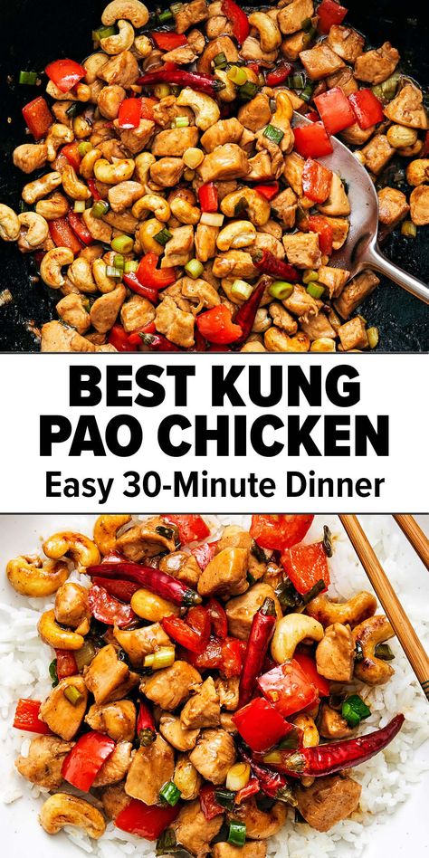 Best kung pao chicken recipe Whole 30 Kung Pao Chicken, Gluten Free Kung Pao Chicken, Easy Kung Pao Chicken Recipe, Low Carb Kung Pao Chicken, Kong Pow Chicken Recipe, King Pow Chicken, King Pao Chicken, Best Kung Pao Chicken Recipe, King Pao Chicken Recipe