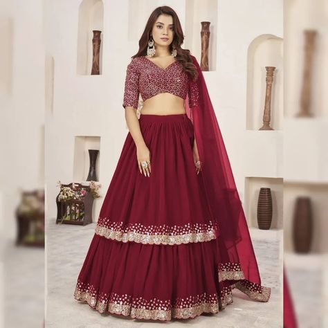 Elegance meets affordability in this stunning lehenga choli ensemble! ✨ Elevate your style without breaking the bank. 💃 Catalog No:13892 Dm For Price & Order . . . . #fashion #style #love #instagood #like #photography #beautiful #photooftheday #follow #instagram #picoftheday #model #bhfyp #art #beauty #instadaily #me #likeforlikes #smile #ootd #followme #moda #fashionblogger #happy #cute #instalike #myself #fashionstyle #photo #Fashionista Design Color Pallete, Bridesmaid Lehenga, Georgette Lehenga, Indian Lehenga Choli, Reception Lehenga, Party Wear Lehenga Choli, Color Pallete, Red Lehenga, Patiala Salwar