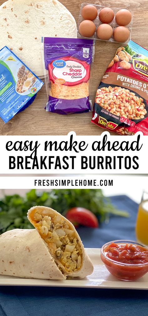 Make Ahead Freezer Breakfast, Homemade Breakfast Burritos, Make Ahead Breakfast Burritos, Easy Breakfast Burritos, Freezer Breakfast Burritos, Breakfast Burritos Frozen, Weekly Meal Planning, Breakfast Burritos Recipe, Frozen Breakfast