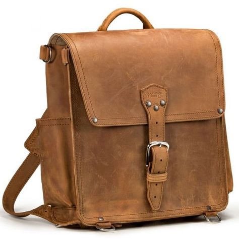 The Saddleback Leather Messenger Backpack brings back a classic design in a new format! Saddleback Leather, Messenger Backpack, Leather Company, Perfect Marriage, Latest Gadgets, Great Design, Backpack Straps, Leather Messenger, Classic Design