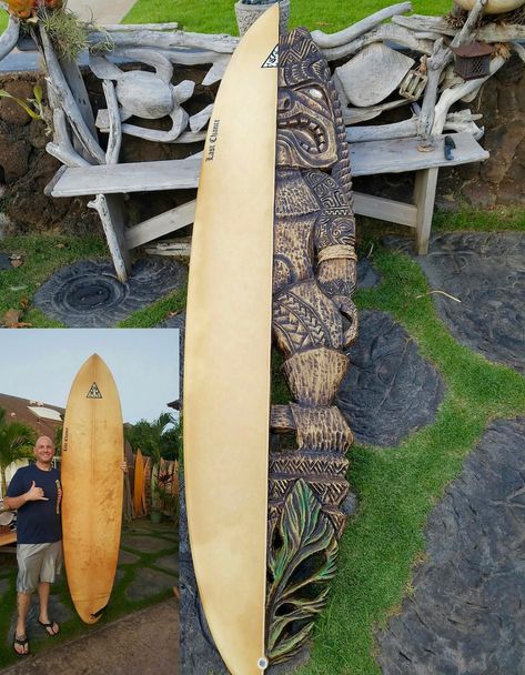 Recycled Surfboard Art & Carvings - Repurposed Surfboards Hawaii Lake Rafts, Tiki Head, Beachy Art, Basement Decorating, Polynesian Art, Washed Ashore, Maori Designs, Ap Studio Art, Sports Products