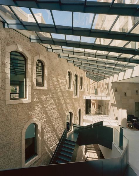 Mamilla Hotel, Jerusalem Safdie Architects, Gothic Architecture Interior, Architecture Renovation, Renovation Architecture, Masonry Wall, Architecture Books, Adaptive Reuse, Glass Roof, Space Architecture