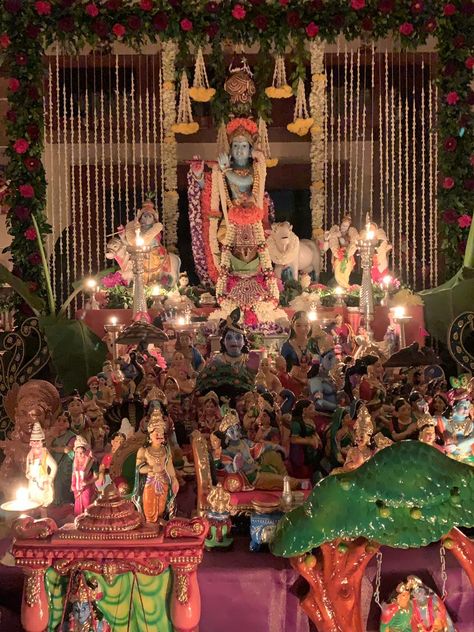 Janamasthami Decor Ideas, Krishna Temple, Temple Decor, 2024 Ideas, Krishna Janmashtami, Krishna, Temple, Decor Ideas, Christmas Tree