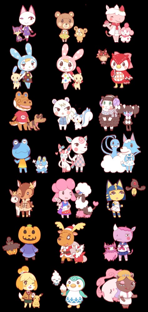 Animal Crossing x Pokemon by TheSoundOfFreedom.deviantart.com on @DeviantArt Pokemon Crossover, Animal Crossing Fan Art, Animal Crossing Memes, Happy Home Designer, Animal Crossing Characters, Animal Crossing Villagers, 강아지 그림, Animal Crossing Pocket Camp, New Animal Crossing