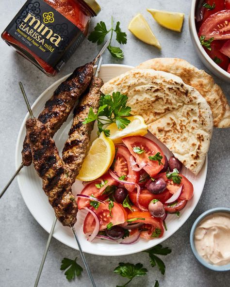 Harissa Shakshuka, Moroccan Kefta, Recipe Lebanese, Recipes Rice, Preserved Lemons, Moroccan Food, Ripe Tomatoes, Tomato Salad, Virgin Olive Oil